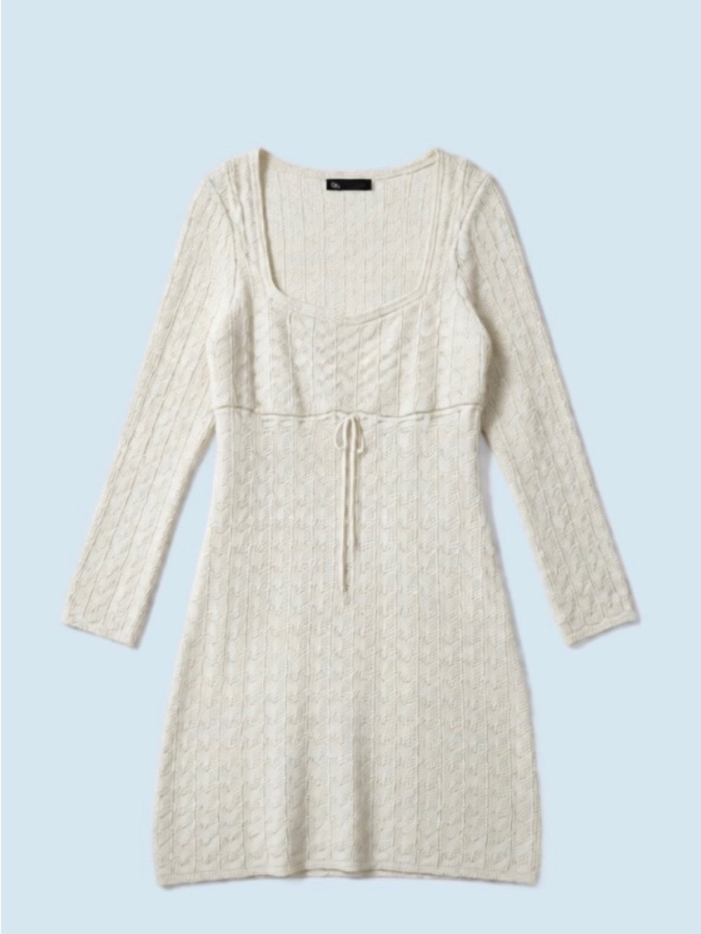Hollister Cream Cable-Knit Long Sleeve Dress